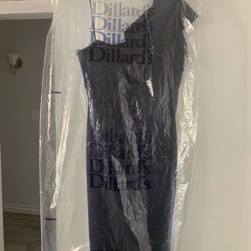 Eliza J Navy Blue One Shoulder Dress